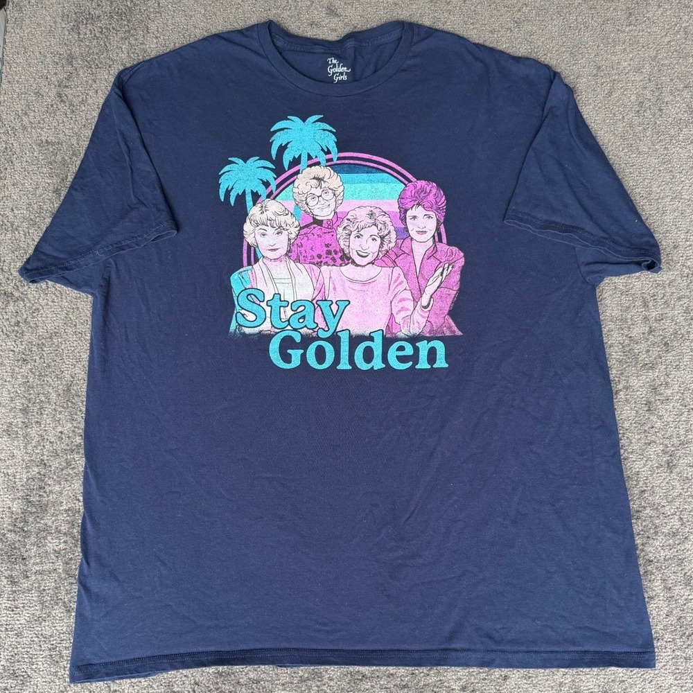 The Golden Girls Stay Golden Graphic Tee Navy Blue XXL 80s Retro TV Show Shirt